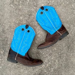 Justin Boots Blue and Brown